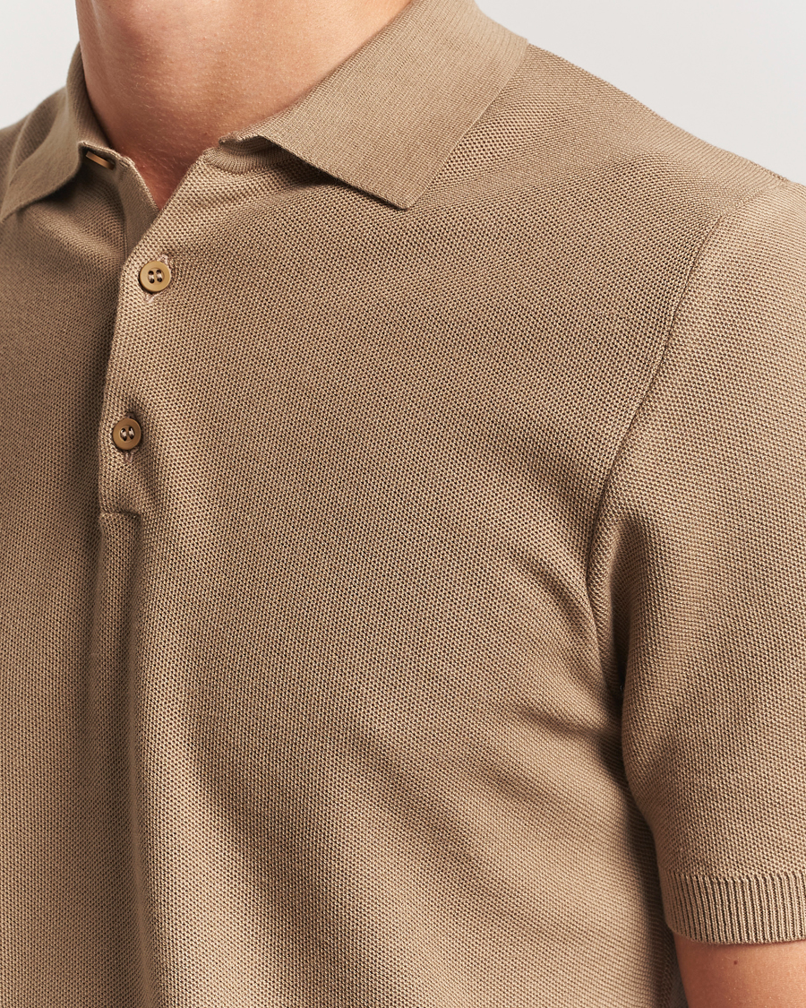 Herre | Pikéer | Sunspel | Fine Texture Polo Dune