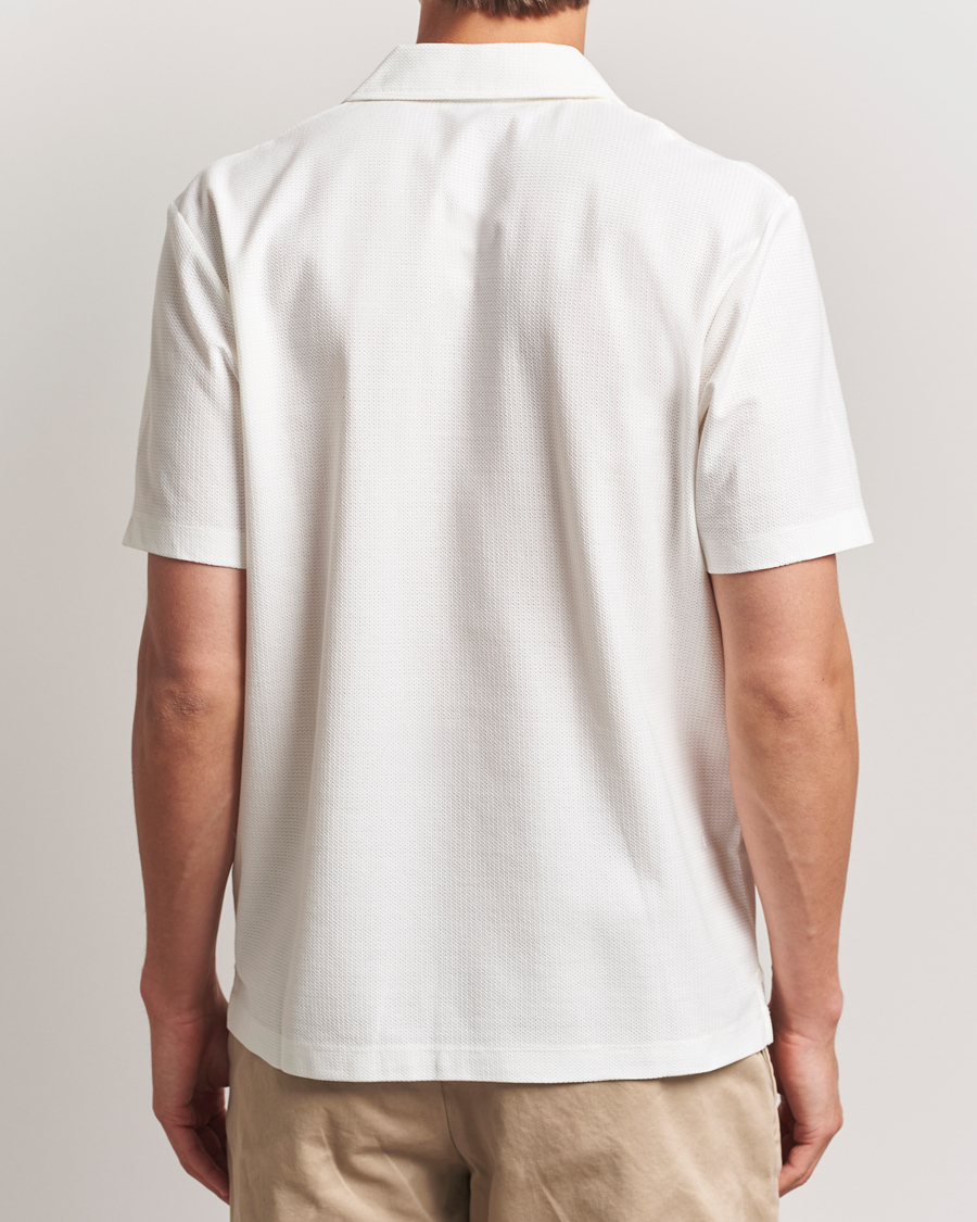 Herre | Skjorter | Sunspel | Open Collar Mesh Shirt Ecru
