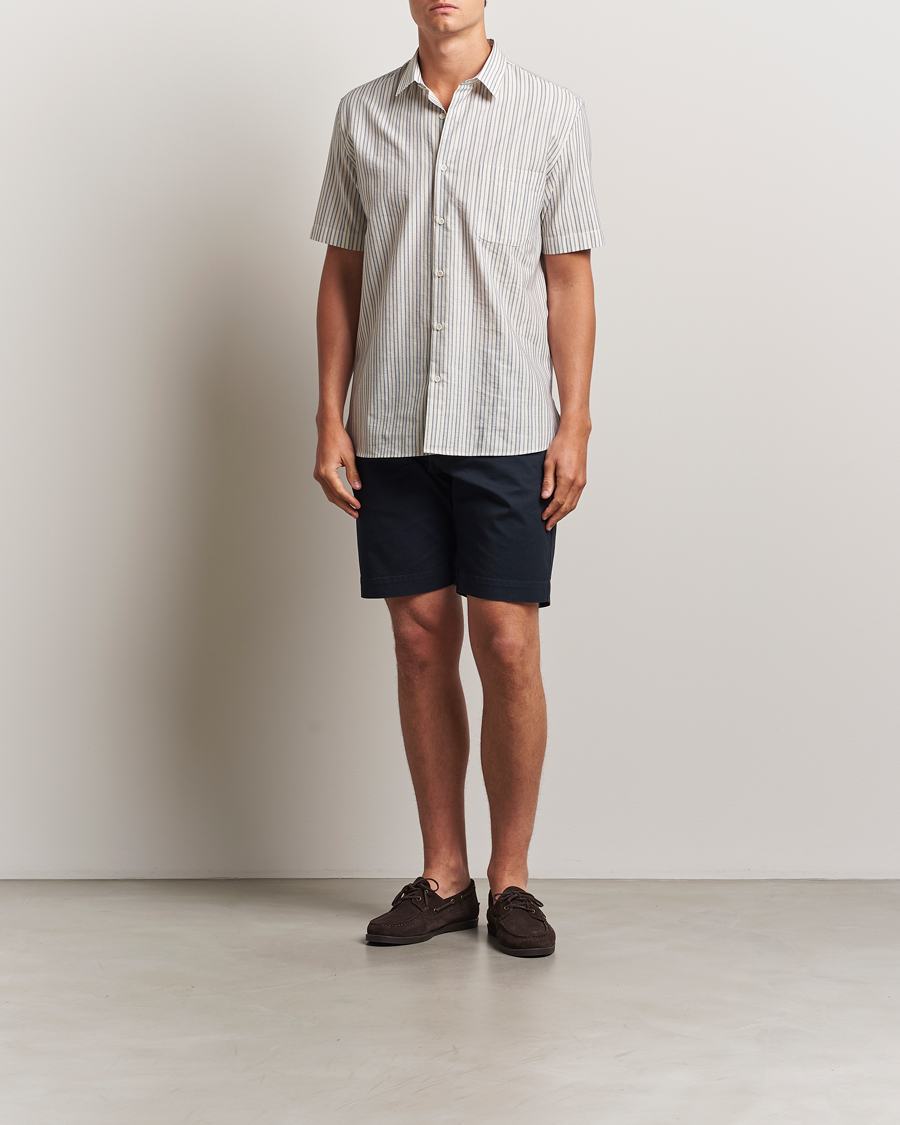 Herre | Skjorter | Sunspel | Vintage Stripe Shirt Ecru/Denim