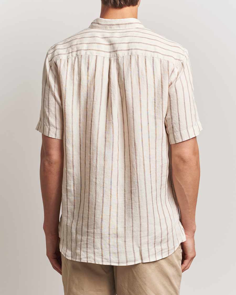 Herre | Skjorter | Sunspel | Linen Short Sleeve Shirt Ecru/Dune