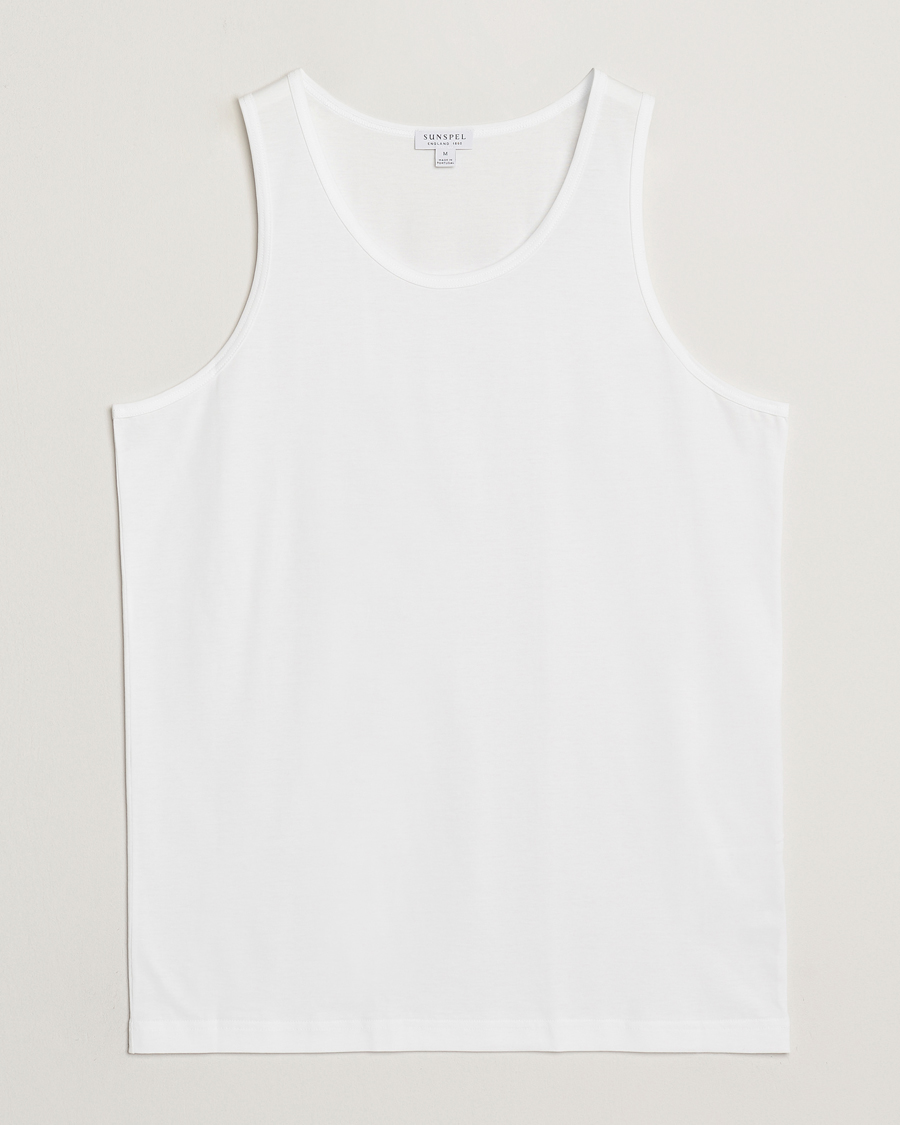 Herre | T-Shirts | Sunspel | Superfine Cotton Underwear Vest White