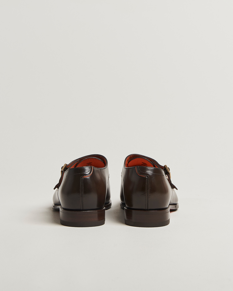Herre | Munkesko | Santoni | Adrian Double Monk Dark Brown Calf