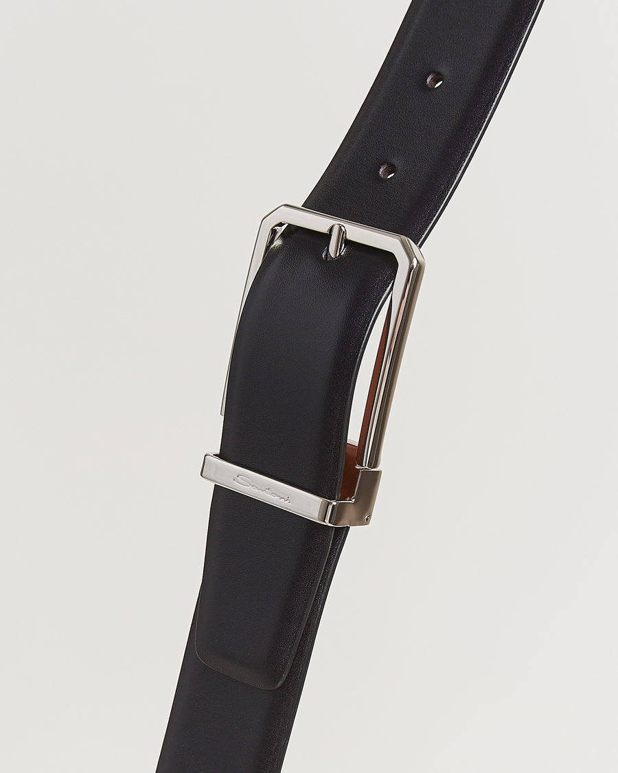 Herre | Belter | Santoni | Classic Leather Belt Black Calf
