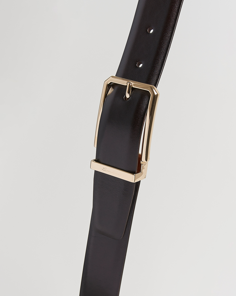Herre | Belter | Santoni | Classic Leather Belt Dark Brown Calf