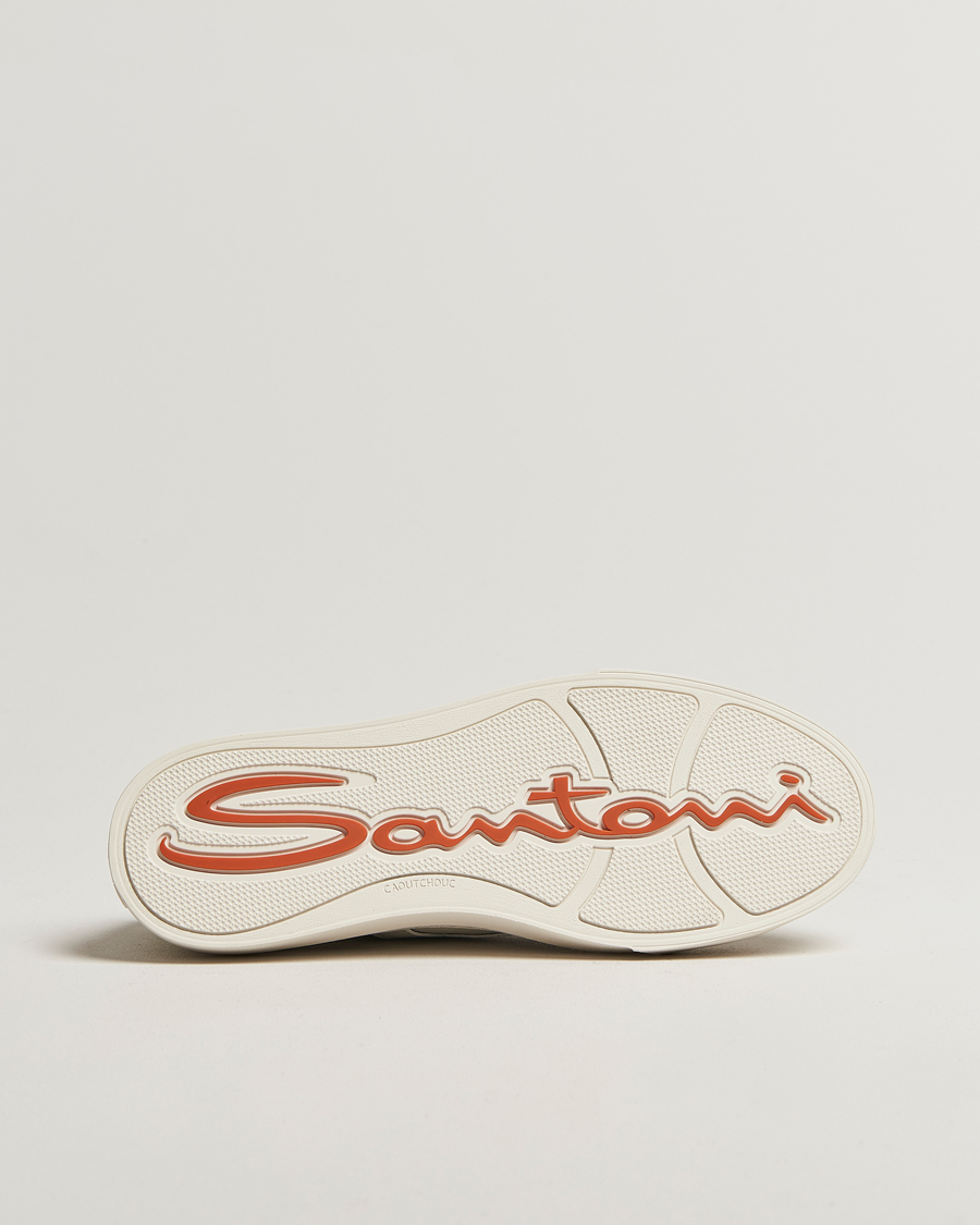 Herre | Sneakers | Santoni | Double Buckle Sneakers White Grain