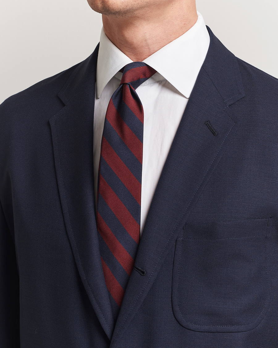 Herre | Slips | Kamakura Shirts | Kamakura ShirtsVintage Ivy Regimental Stripe Silk TieNavy/Burgundy