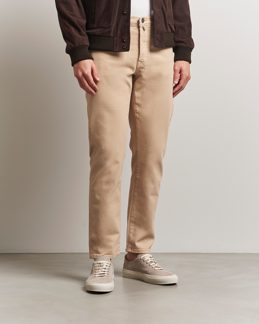 Herre | Bukser | Incotex | 5-Pocket Cotton Stretch Pants Beige