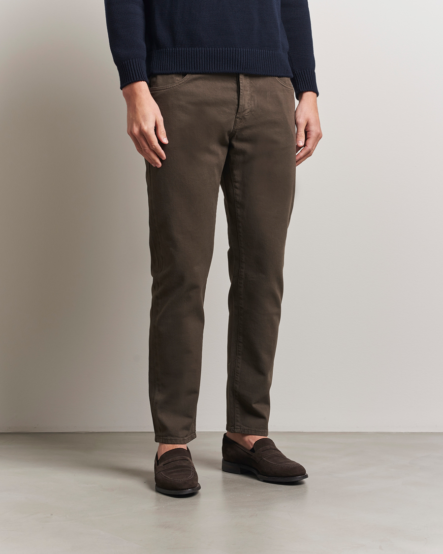 Herre | Bukser | Incotex | 5-Pocket Cotton Stretch Pants Dark Brown