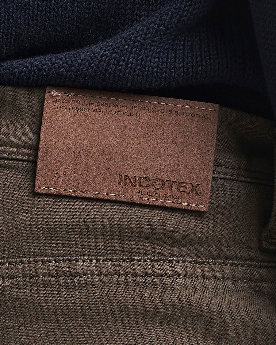 Herre | Bukser | Incotex | 5-Pocket Cotton Stretch Pants Dark Brown