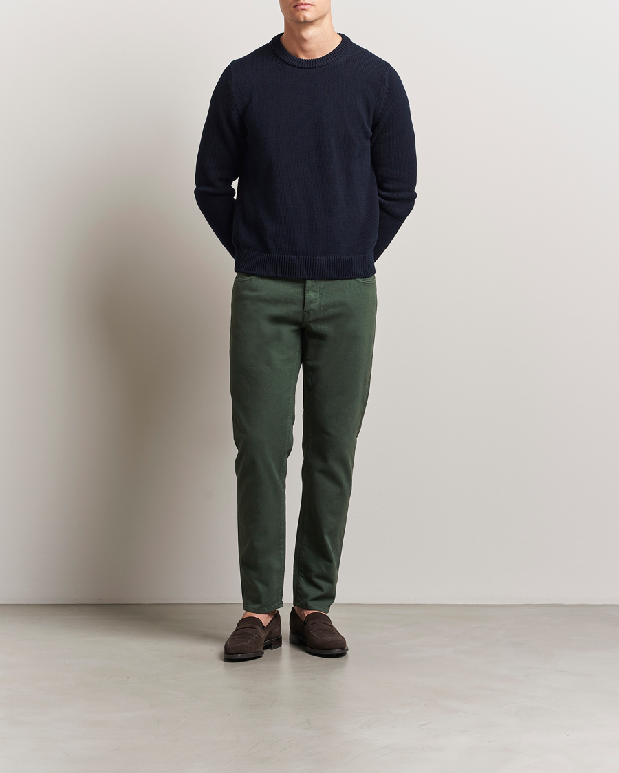Herre | Bukser | Incotex | 5-Pocket Cotton Stretch Pants Dark Green