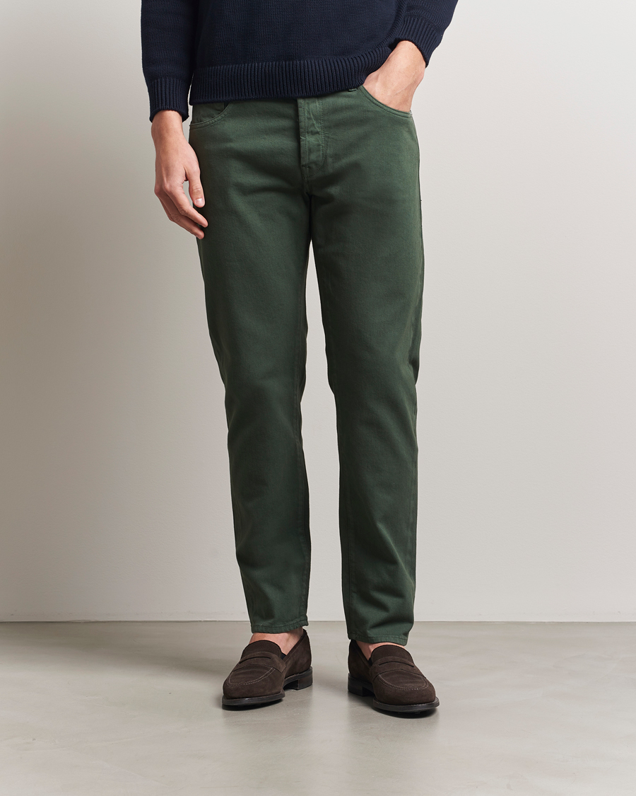 Herre | Bukser | Incotex | 5-Pocket Cotton Stretch Pants Dark Green