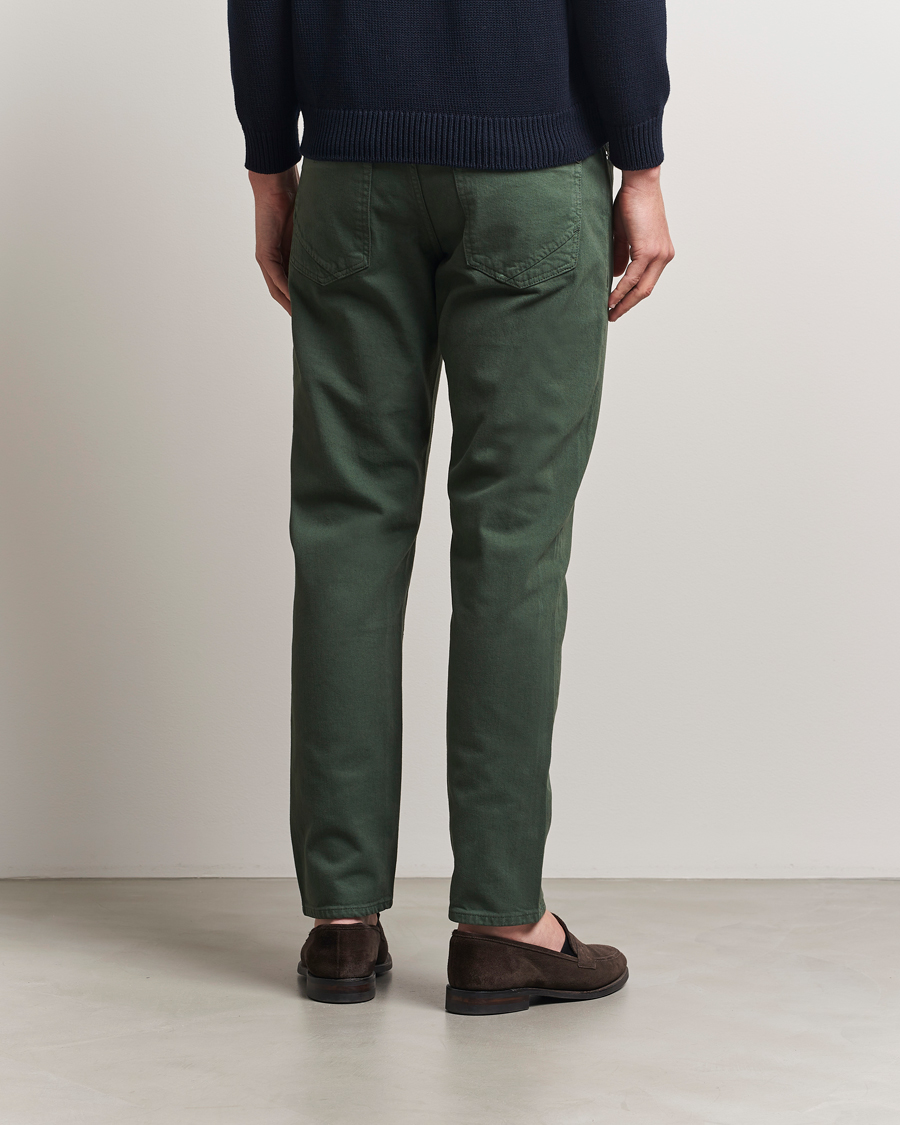 Herre | Bukser | Incotex | 5-Pocket Cotton Stretch Pants Dark Green