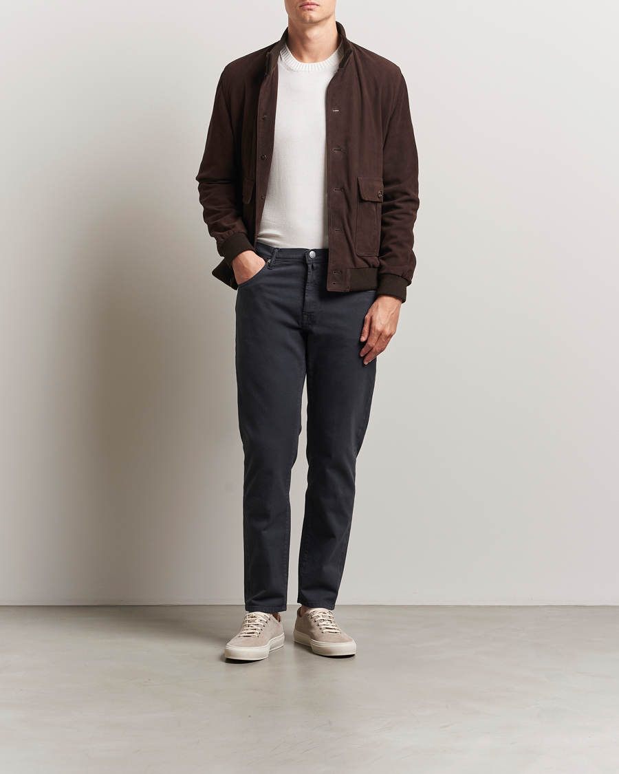 Herre | Bukser | Incotex | 5-Pocket Cotton Stretch Pants Navy