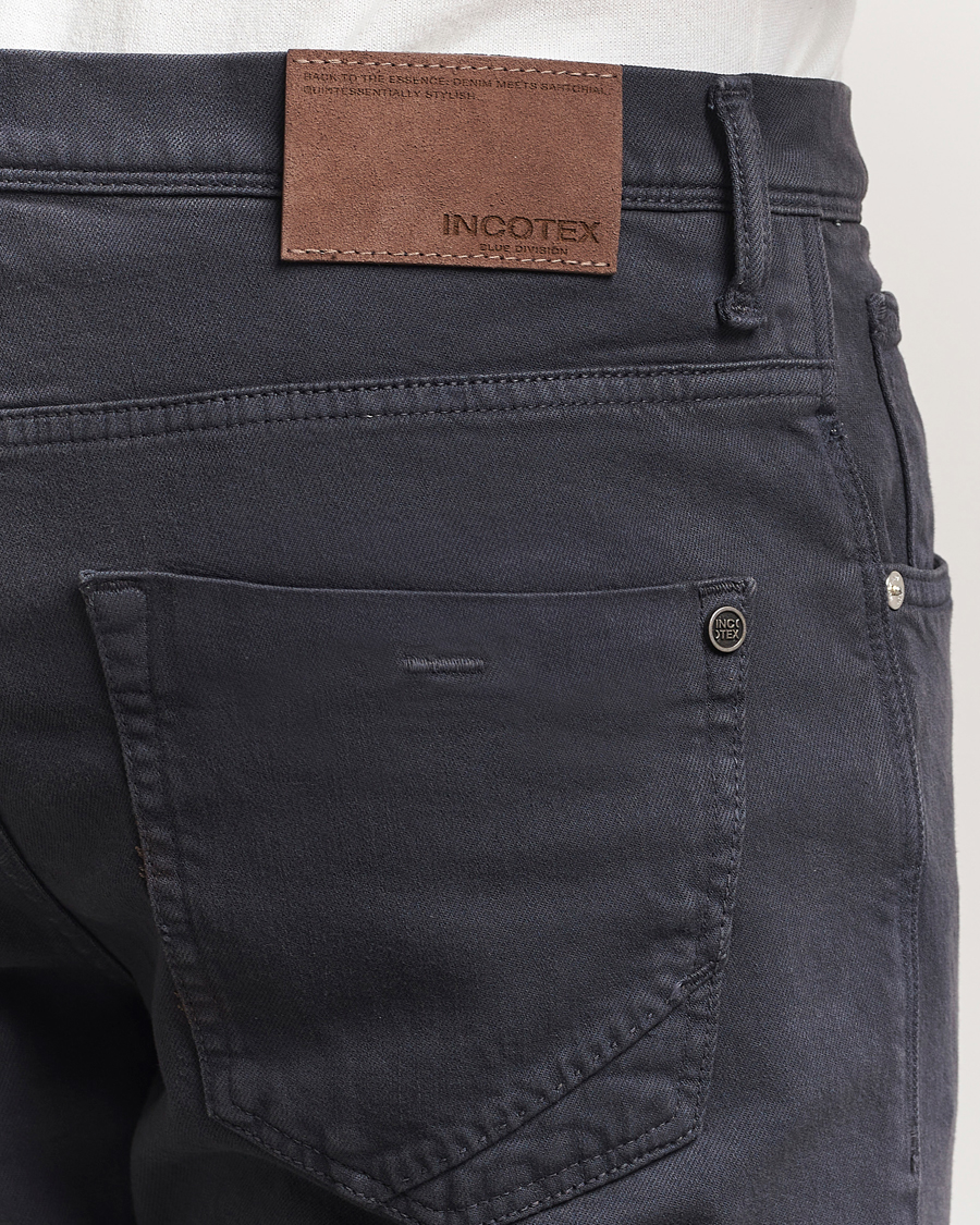 Herre | Bukser | Incotex | 5-Pocket Cotton Stretch Pants Navy