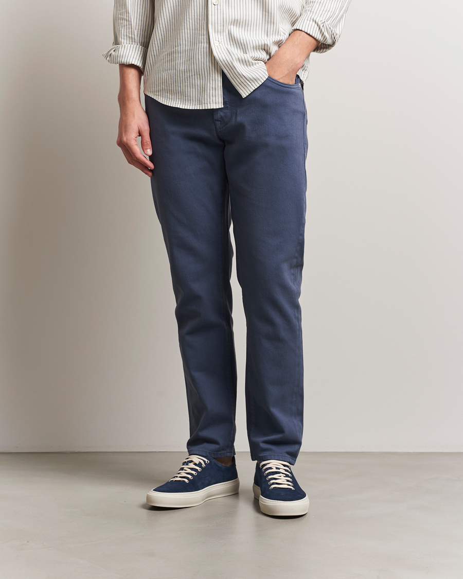 Herre | Bukser | Incotex | 5-Pocket Cotton Stretch Pants Dark Blue