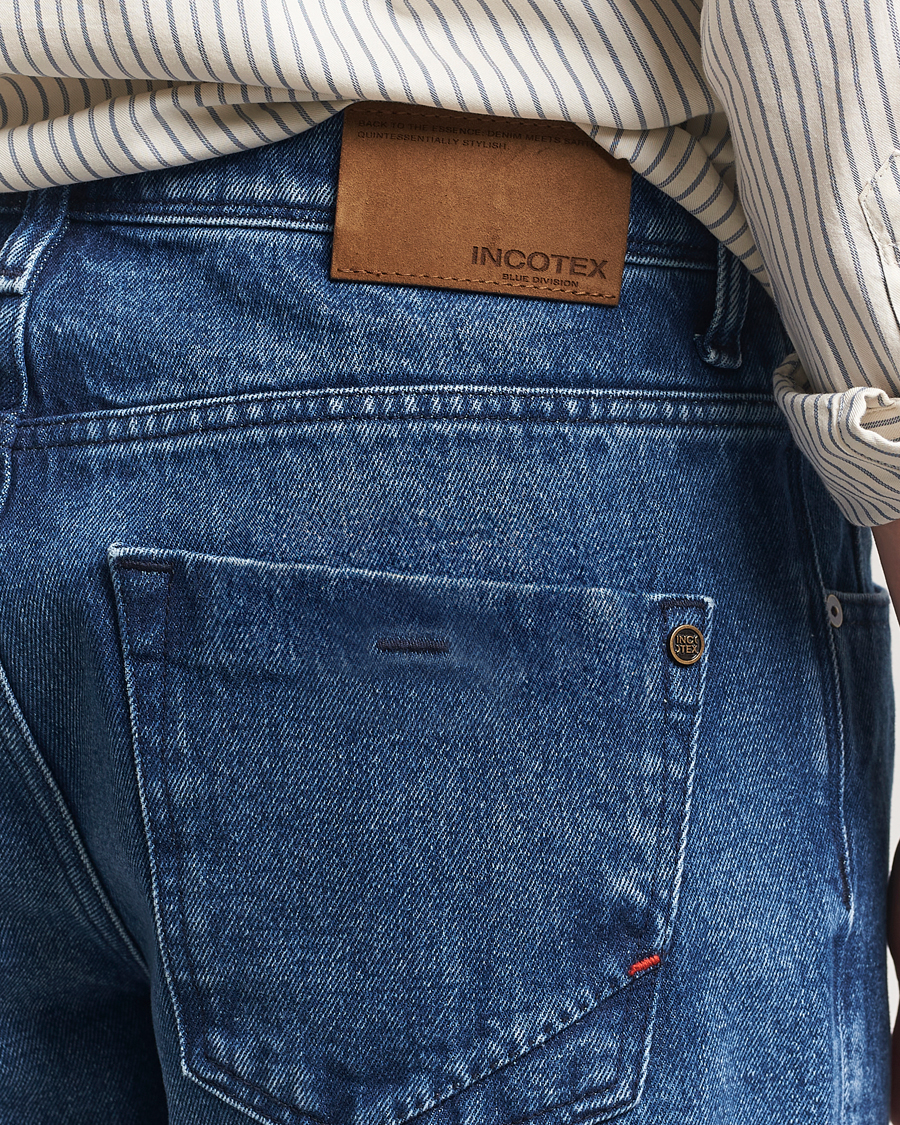 Herre | Jeans | Incotex | 5-Pocket Stretch Denim Dark Wash