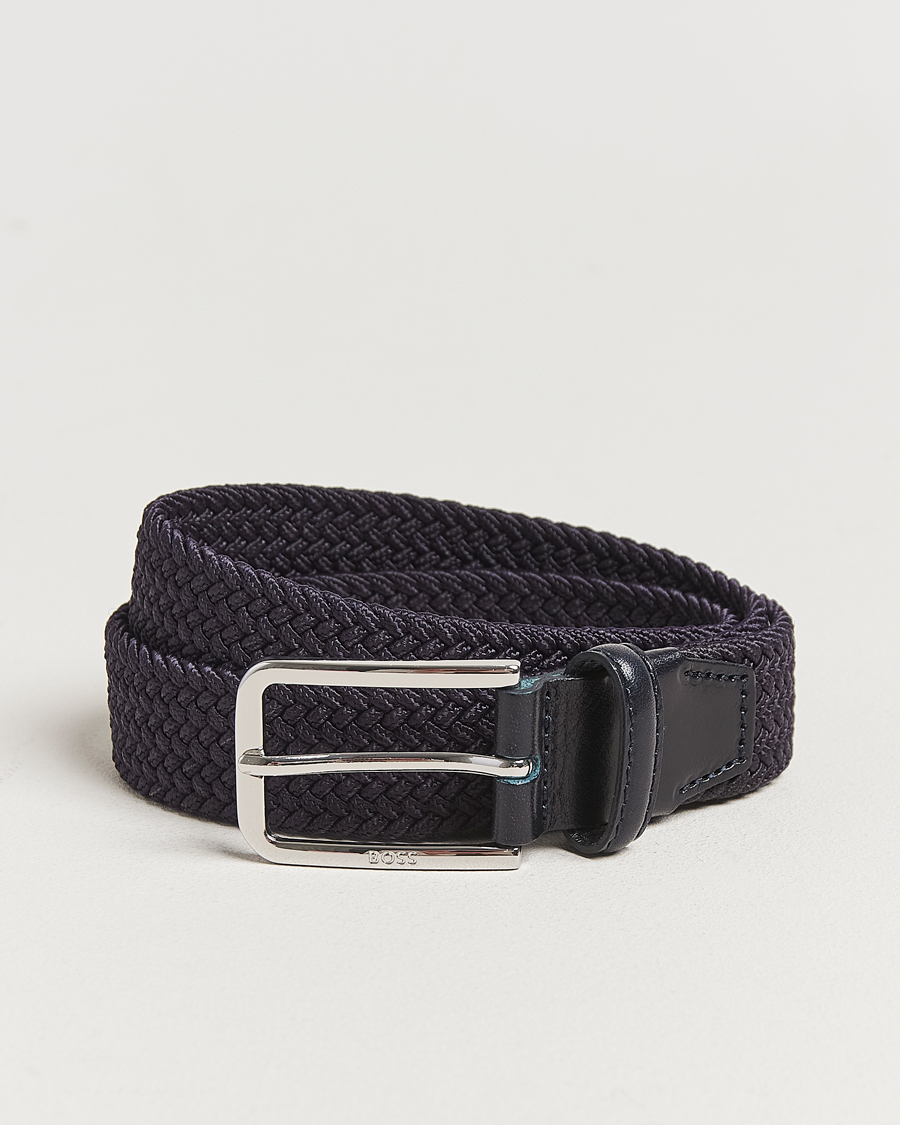 Herre | Belter | BOSS BLACK | Clorio Elastic Woven Belt Navy