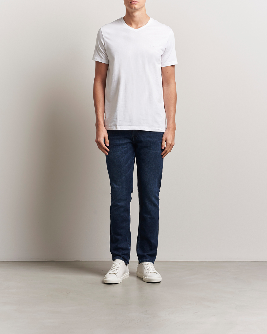Herre | T-Shirts | BOSS BLACK | 2-Pack Relaxed Fit V-Neck T-Shirt White