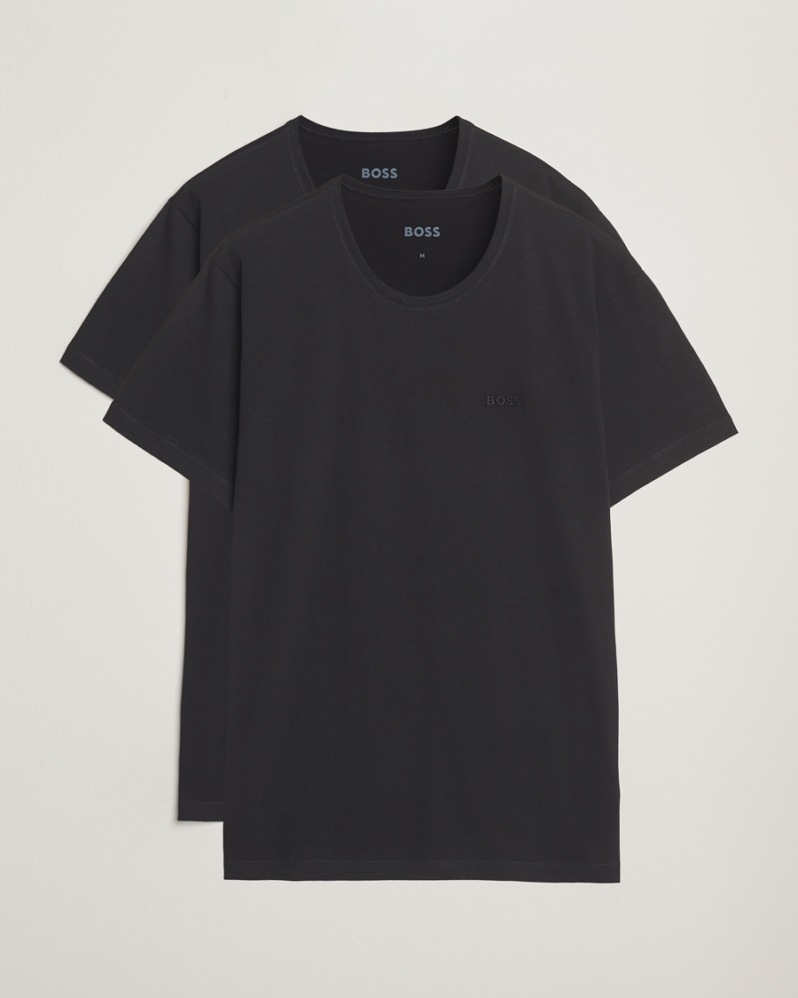 Herre | T-Shirts | BOSS BLACK | 2-Pack Relaxed Fit Crew Neck T-Shirt Black