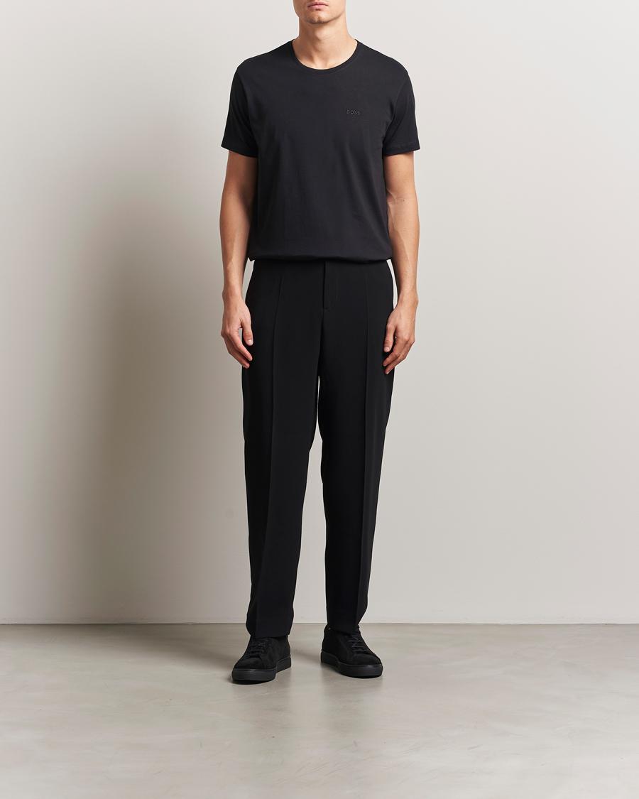 Herre | T-Shirts | BOSS BLACK | 2-Pack Relaxed Fit Crew Neck T-Shirt Black