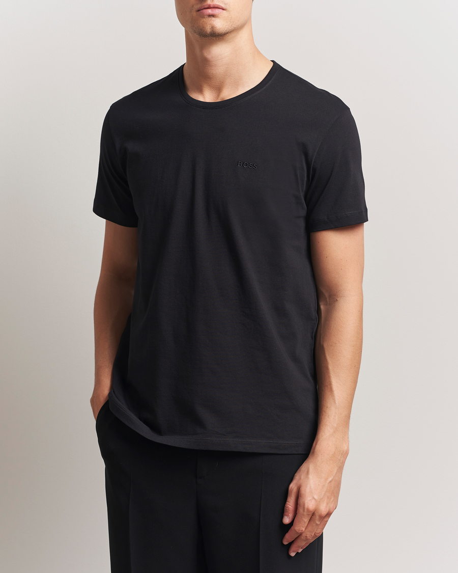 Herre | T-Shirts | BOSS BLACK | 2-Pack Relaxed Fit Crew Neck T-Shirt Black