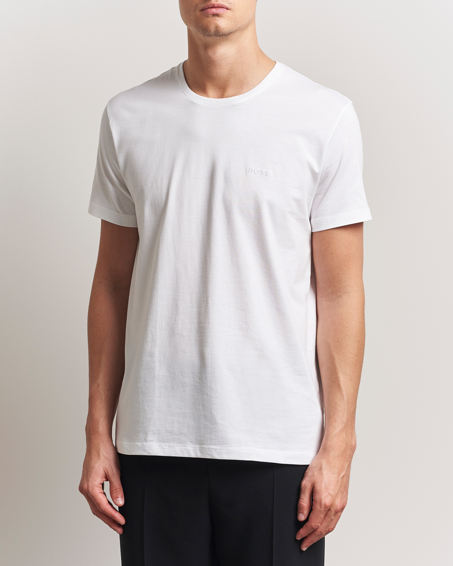 Herre | T-Shirts | BOSS BLACK | 2-Pack Relaxed Fit Crew Neck T-Shirt White