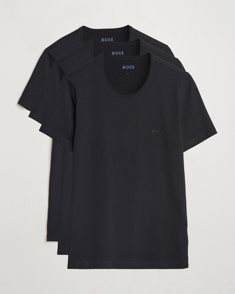 Herre | T-Shirts | BOSS BLACK | 3-Pack Crew Neck T-Shirt Black