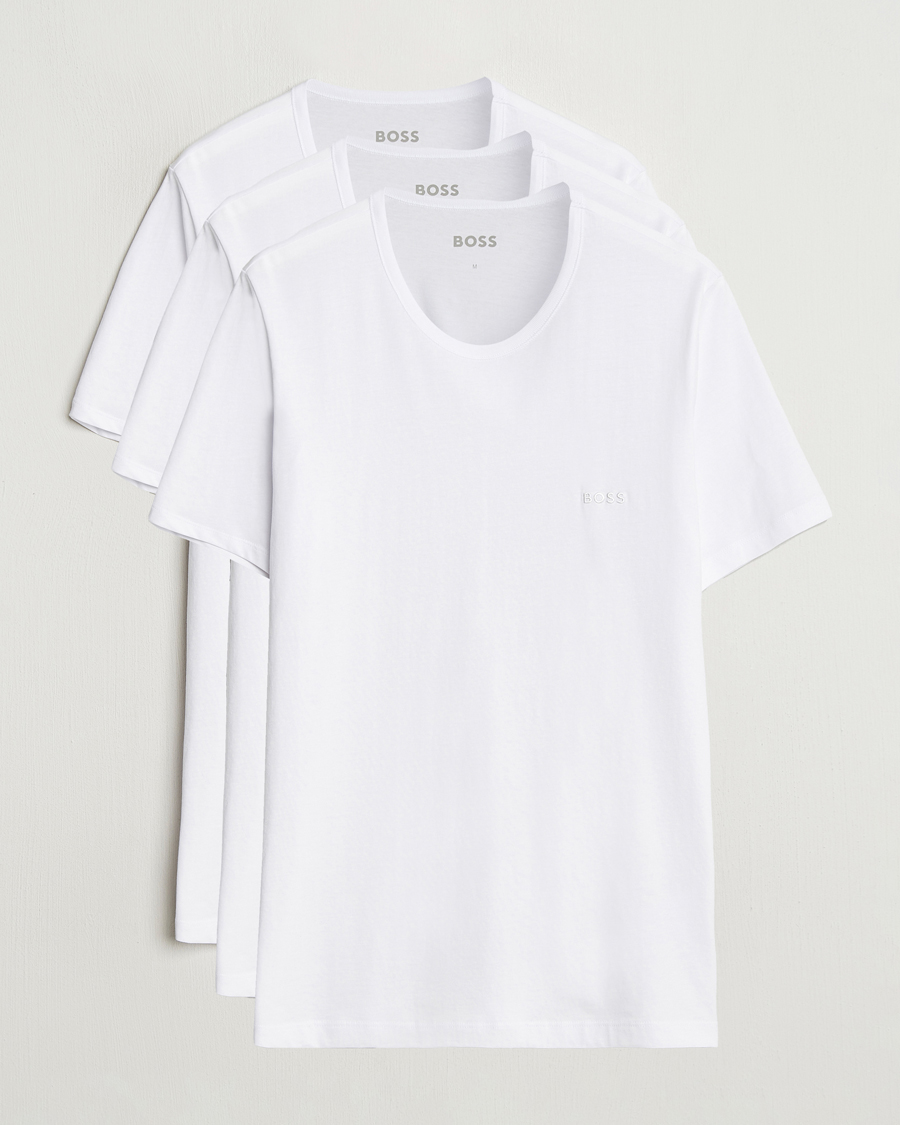 Herre | T-Shirts | BOSS BLACK | 3-Pack Crew Neck T-Shirt White
