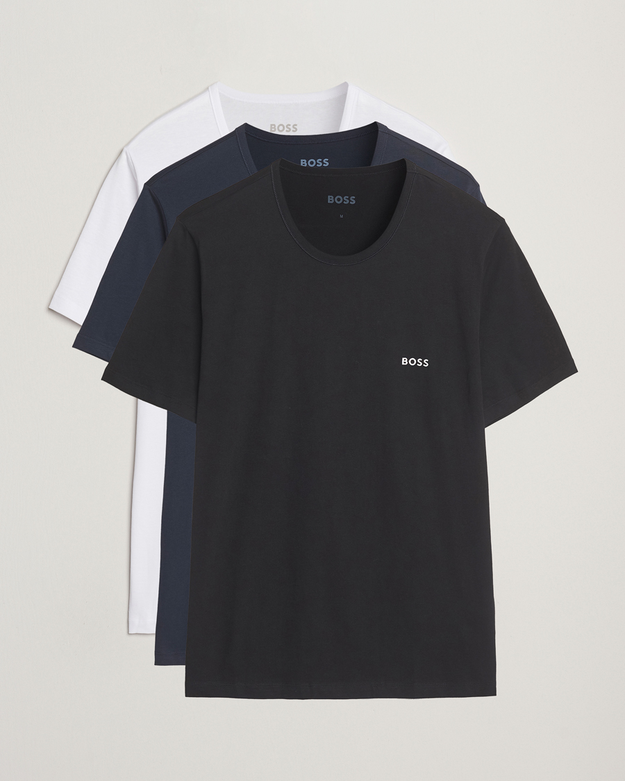 Herre | T-Shirts | BOSS BLACK | 3-Pack Crew Neck T-Shirt White/Navy/Black