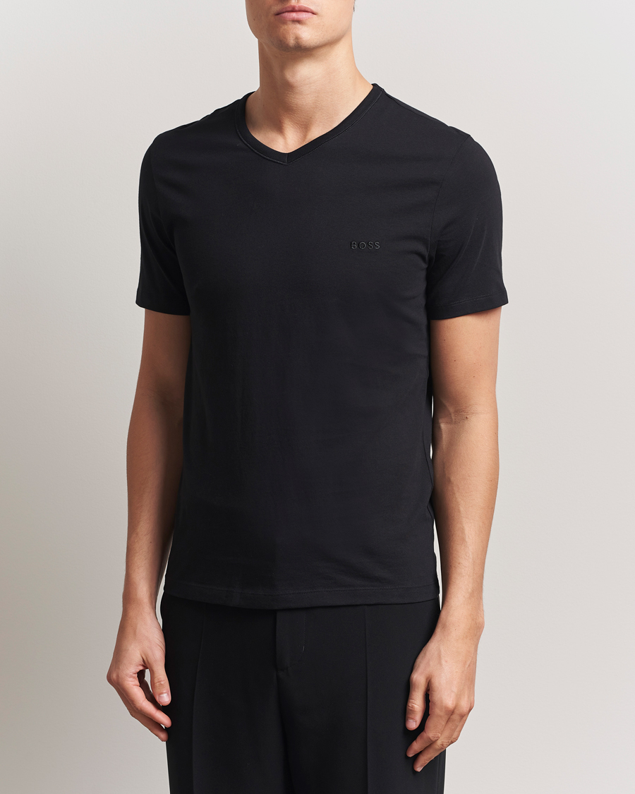 Herre | T-Shirts | BOSS BLACK | 3-Pack V-Neck T-Shirt Black