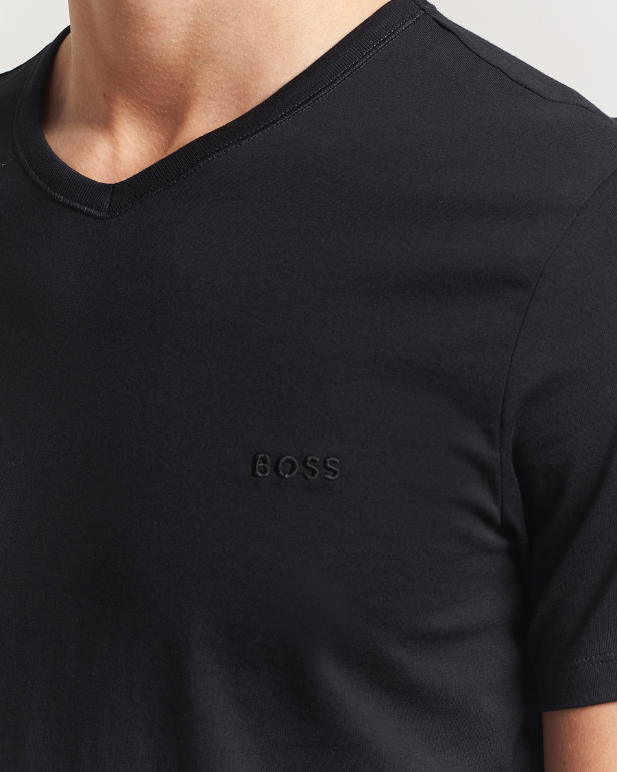 Herre | T-Shirts | BOSS BLACK | 3-Pack V-Neck T-Shirt Black