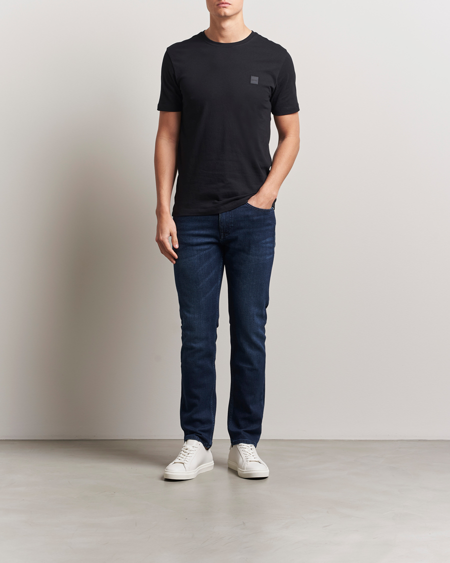 Herre | T-Shirts | BOSS ORANGE | Tales Logo Crew Neck T-Shirt Black