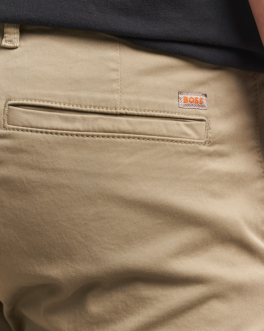 Herre | Bukser | BOSS ORANGE | Tapered Fit Cotton Chinos Beige