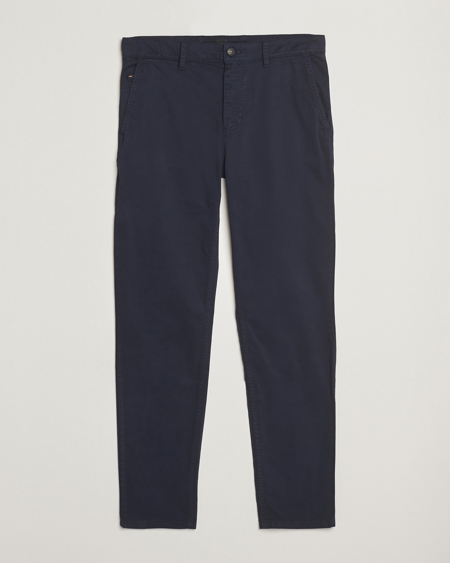 Herre | Bukser | BOSS ORANGE | Tapered Fit Cotton Chinos Dark Blue