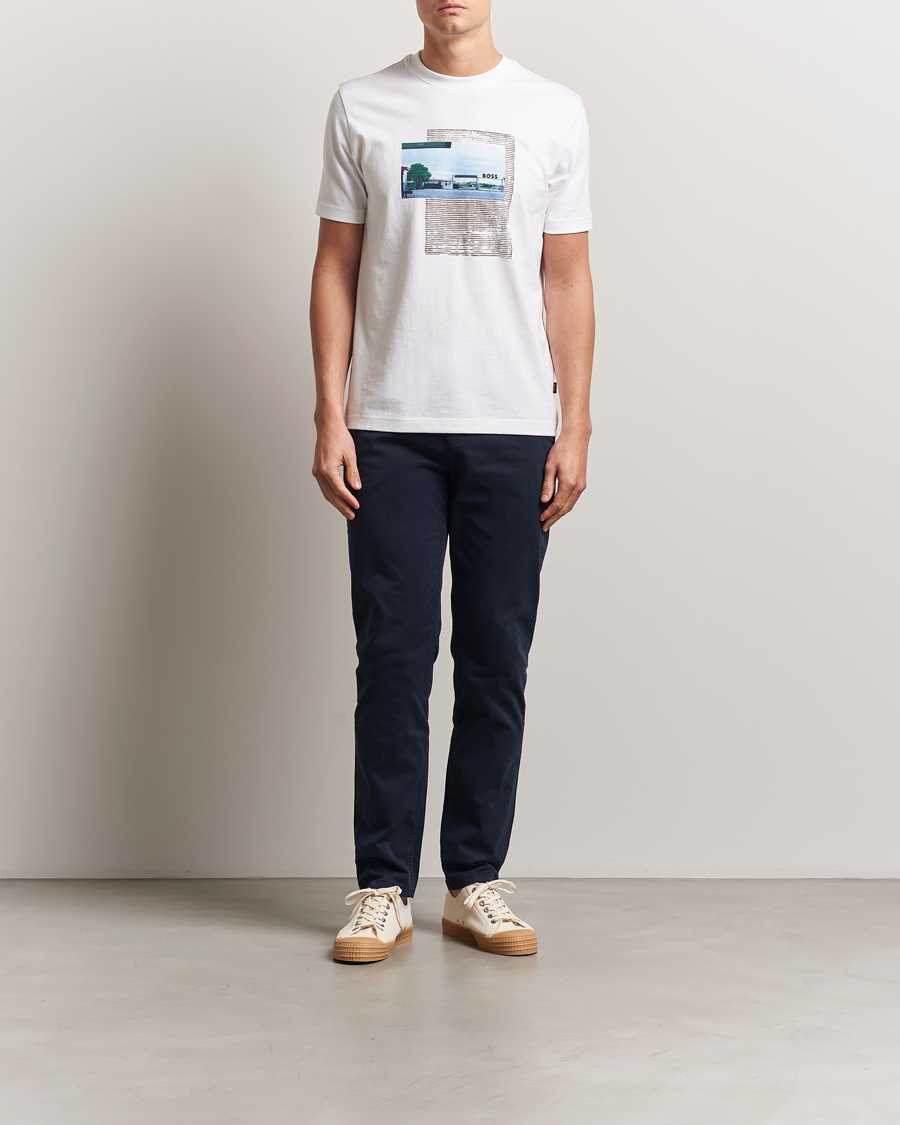 Herre | Bukser | BOSS ORANGE | Tapered Fit Cotton Chinos Dark Blue