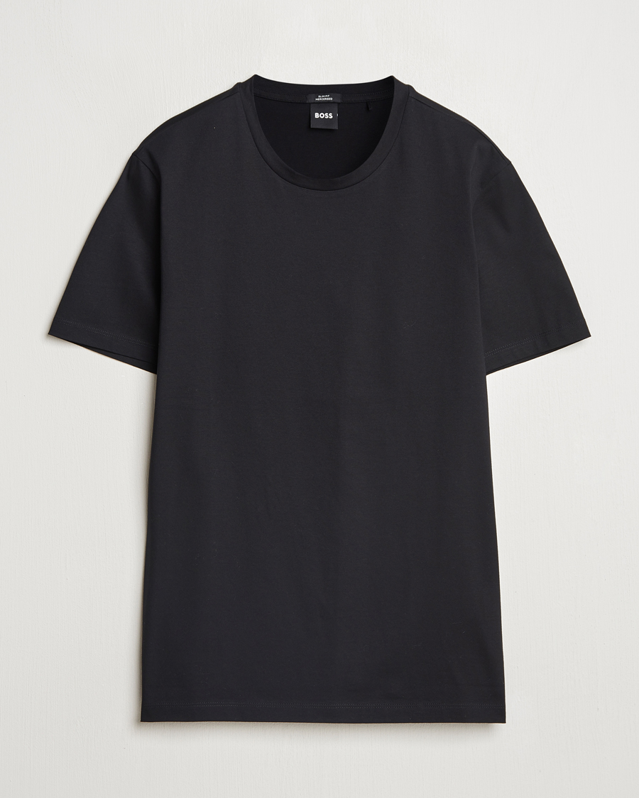 Herre | T-Shirts | BOSS BLACK | Tessler Mercerized Crew Neck T-Shirt Black