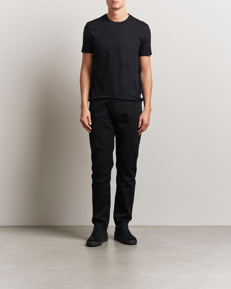 Herre | T-Shirts | BOSS BLACK | Tessler Mercerized Crew Neck T-Shirt Black