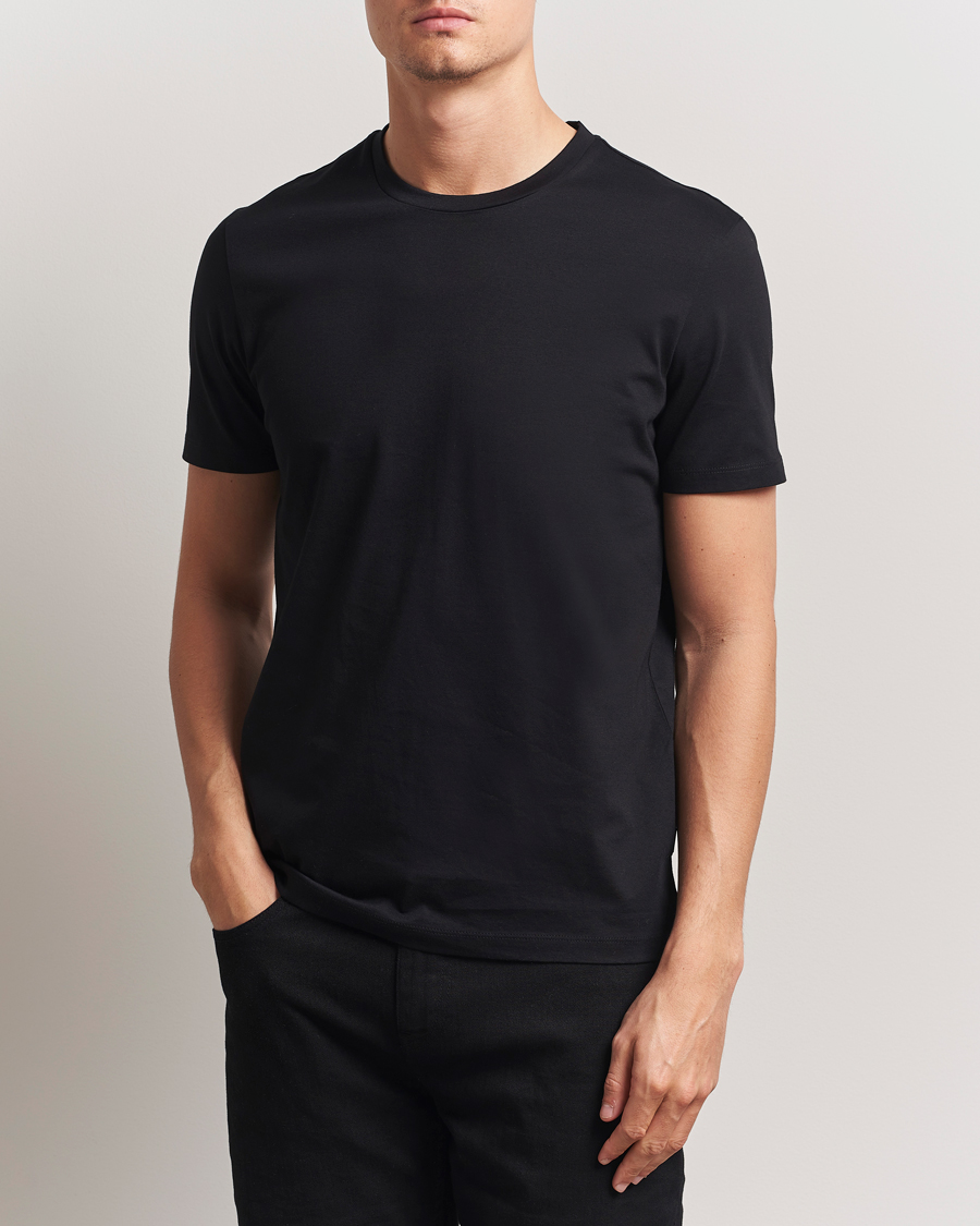 Herre | T-Shirts | BOSS BLACK | Tessler Mercerized Crew Neck T-Shirt Black