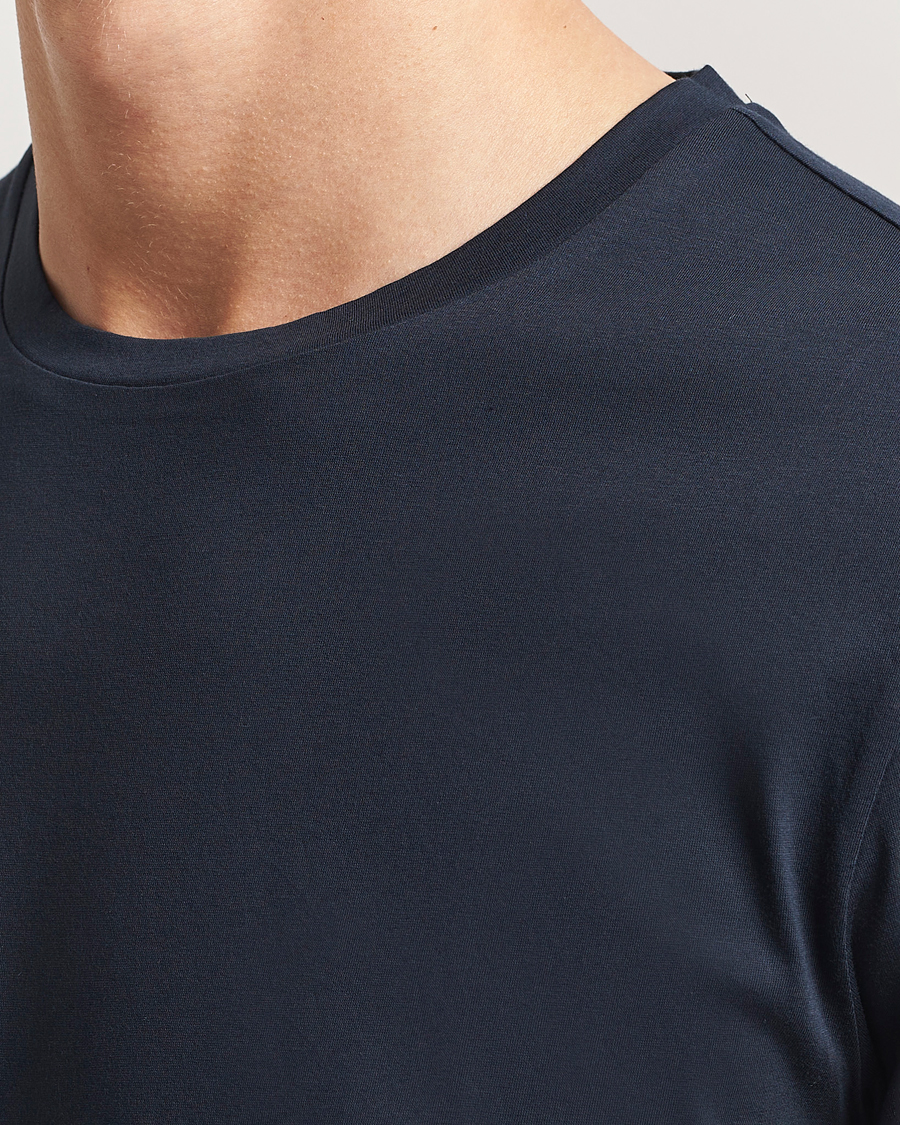 Herre | T-Shirts | BOSS BLACK | Tessler Mercerized Crew Neck T-Shirt Dark Blue