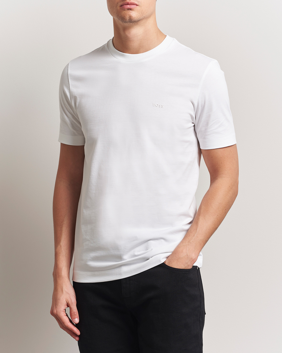 Herre | T-Shirts | BOSS BLACK | Thompson Crew Neck T-Shirt White