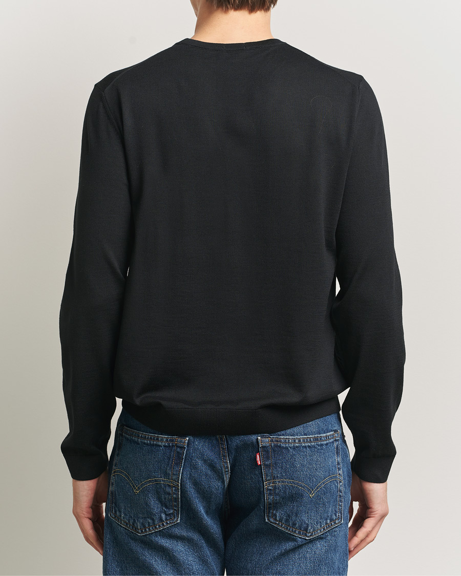 Herre | Gensere | BOSS BLACK | Leno Wool Crew Neck Pullover Black