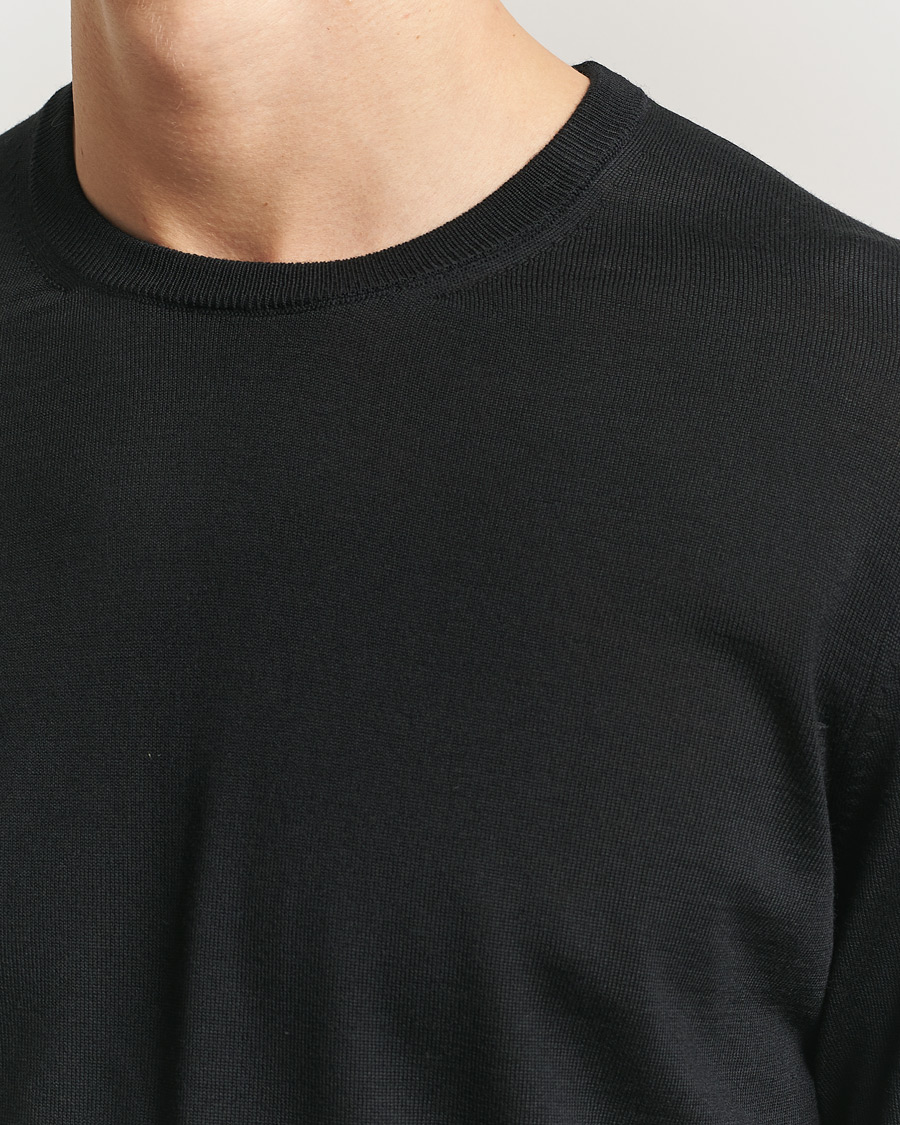 Herre | Gensere | BOSS BLACK | Leno Wool Crew Neck Pullover Black