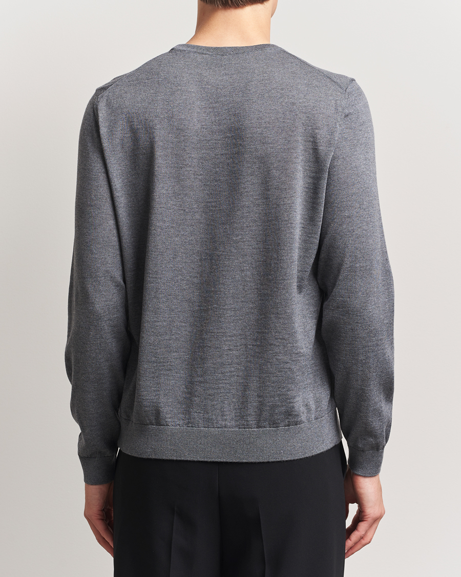 Herre | Gensere | BOSS BLACK | Leno Wool Crew Neck Pullover Medium Grey