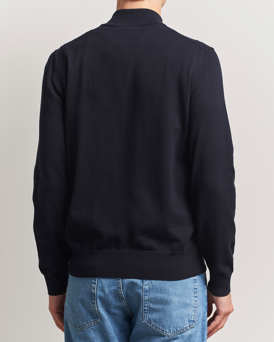 Herre | Gensere | BOSS BLACK | Padro Cotton Knitted Half Zip Dark Blue