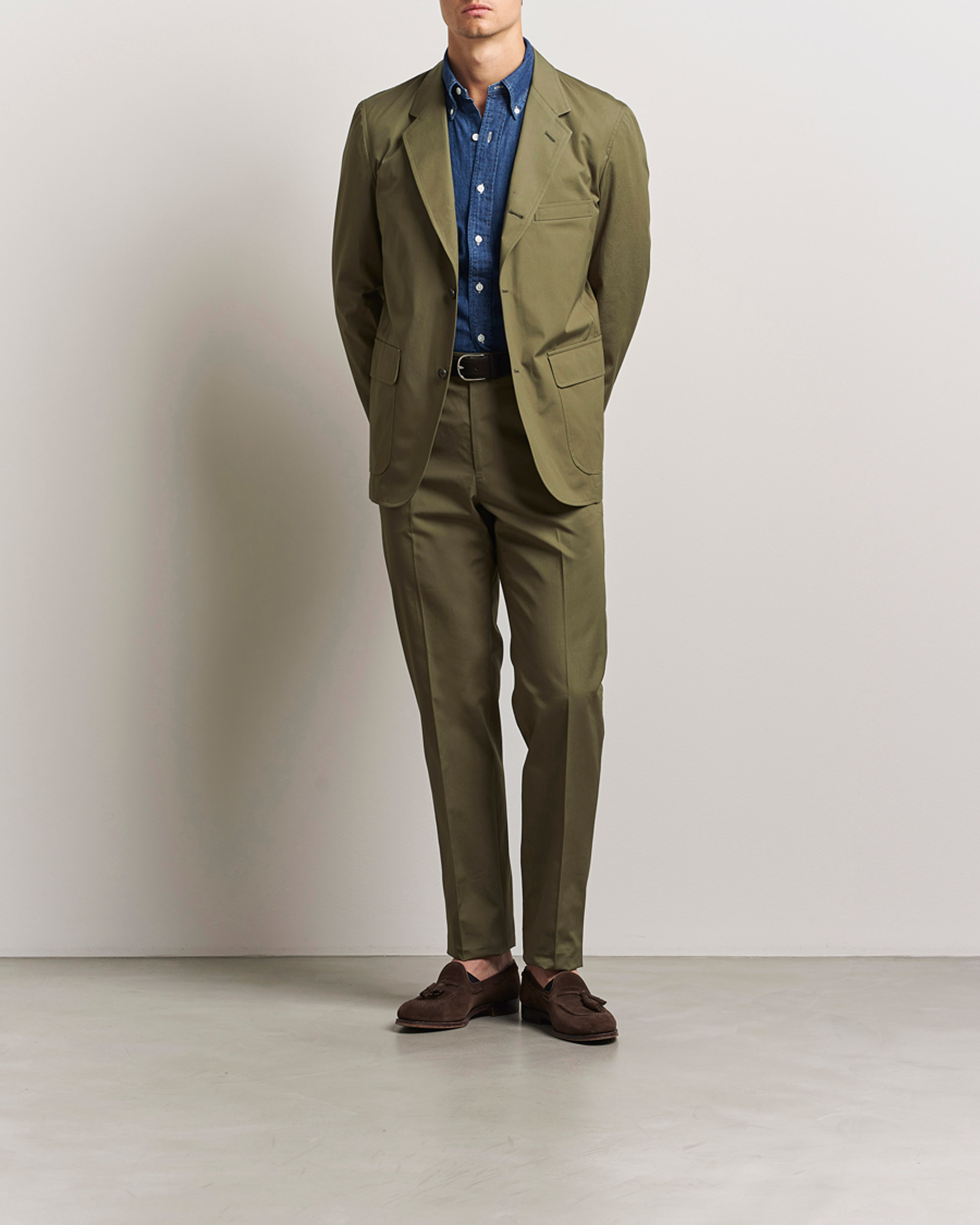 Herre | Dressjakker | Kamakura Shirts | Cotton Ivy Jacket Olive