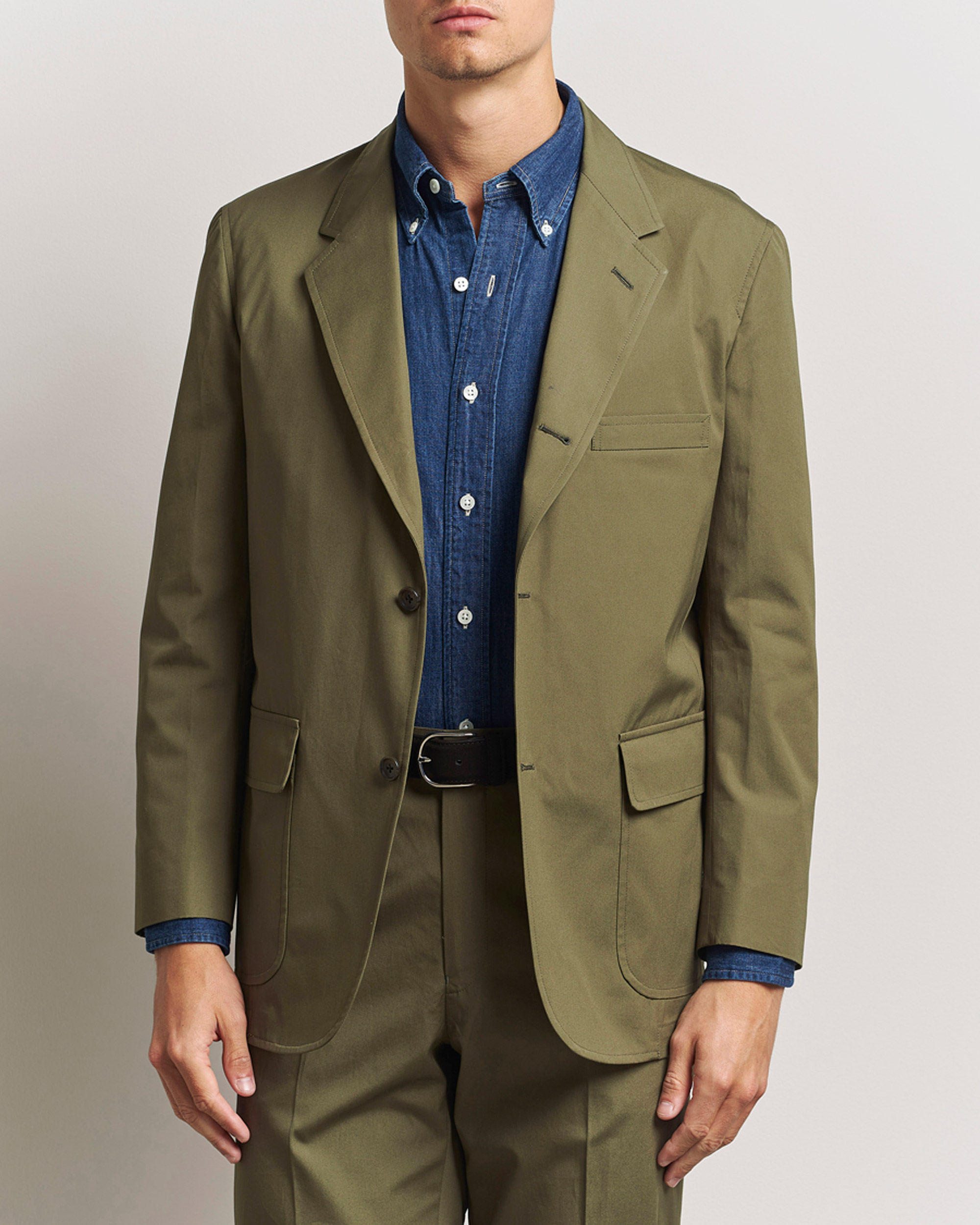 Herre | Dressjakker | Kamakura Shirts | Cotton Ivy Jacket Olive