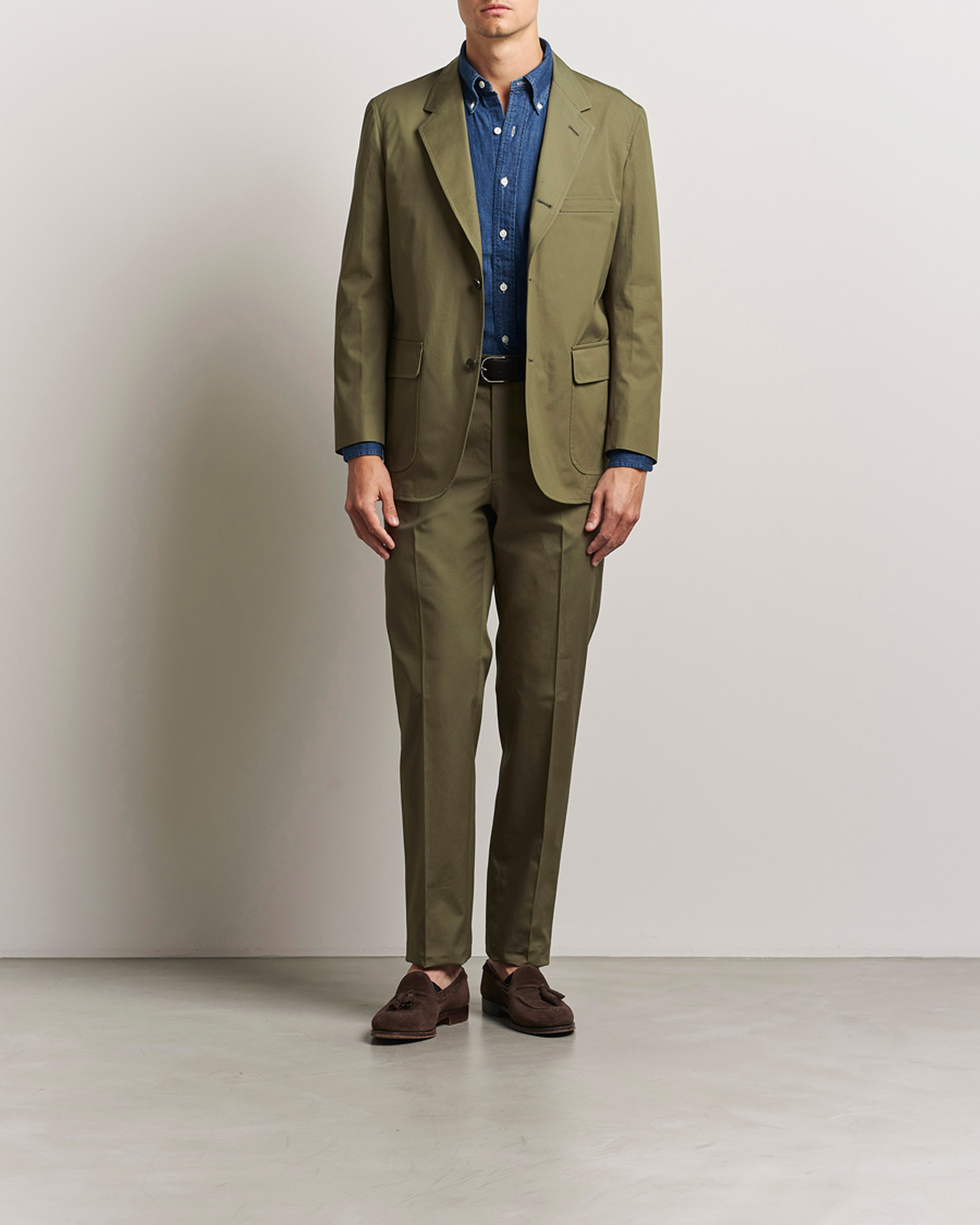 Herre | Bukser | Kamakura Shirts | Cotton Ivy Trousers Olive