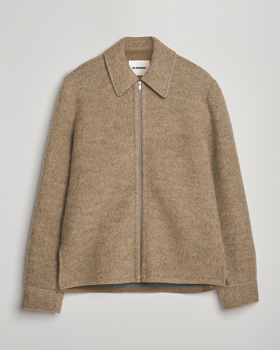 Herre | Jakker | Jil Sander | Felted Wool Shirt Jacket Beige