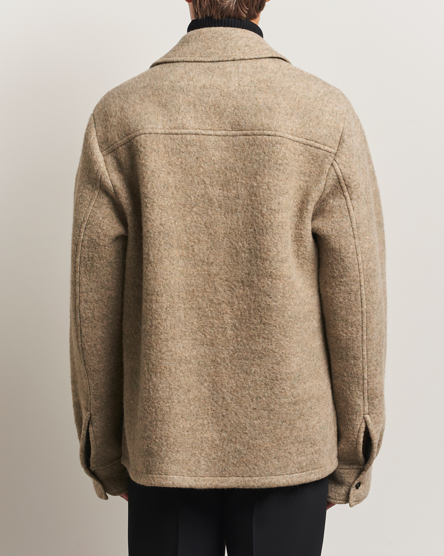 Herre | Jakker | Jil Sander | Felted Wool Shirt Jacket Beige