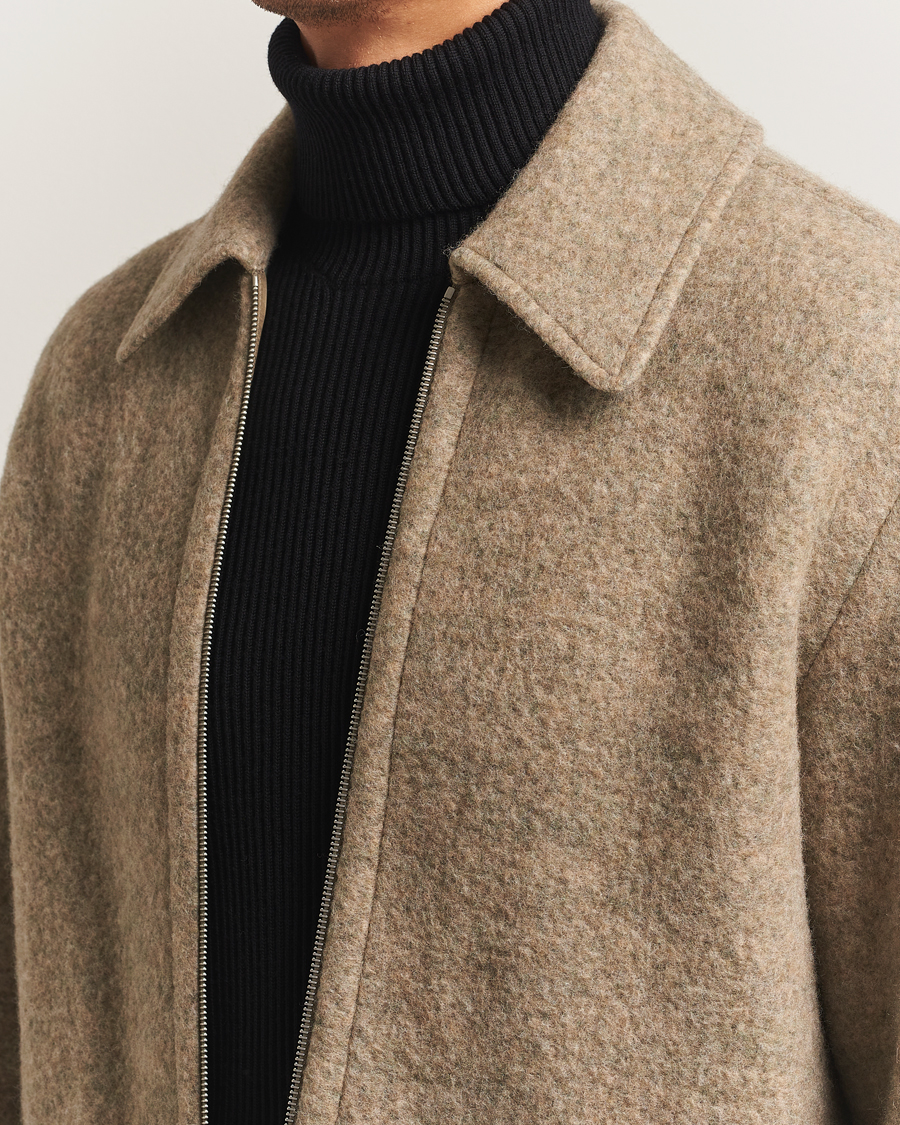 Herre | Jakker | Jil Sander | Felted Wool Shirt Jacket Beige